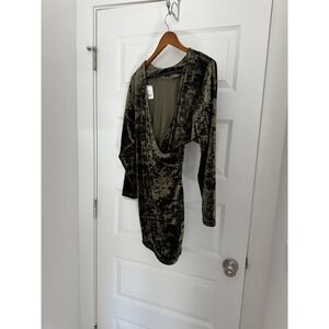 Torn by Ronny Kobo Olive velvet Mini Dress Small NWT